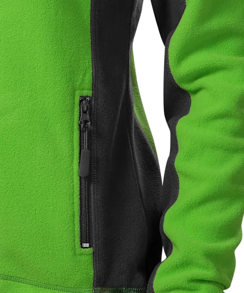 Dámska fleecová bunda kontrastná - Praktické vrecká so zipsom