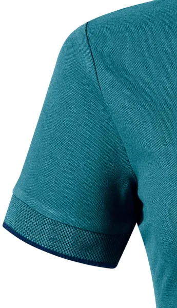 Dámska polokošeľa s bomber golierom - Krátke rukávy s kontrastným pruhom