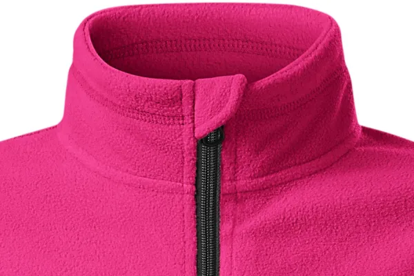 Detská fleecová bunda kontrastná - Zapínanie na zips až ku brade