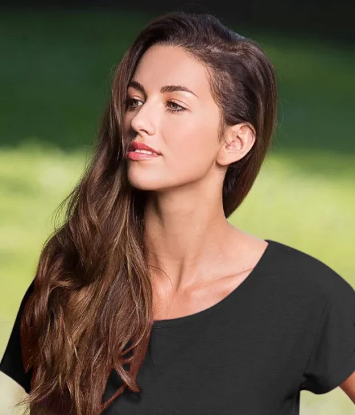 Dámske splývavé tričko/šaty - Hlbší okrúhly výstrih