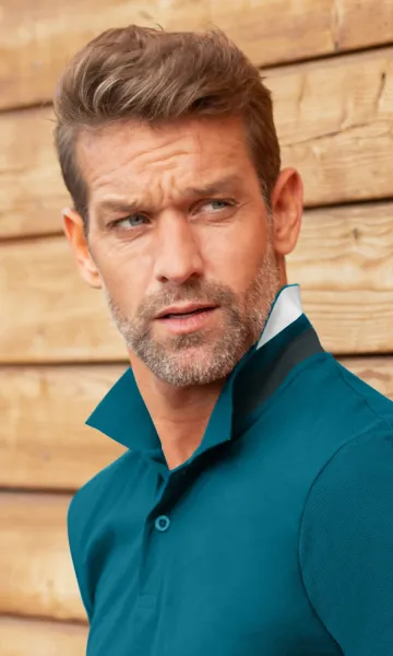 Pánska polokošeľa s golierom hore - Zapínanie na 2 gombíky