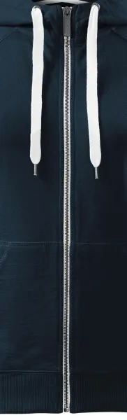 Dámska mikina kontrastná, s kapucňou - Biely kontrastný zips