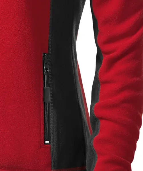 Dámska fleecová bunda kontrastná - Praktické vrecká so zipsom