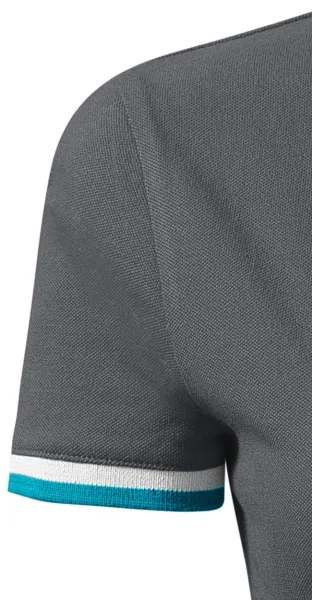 Dámska polokošeľa s golierom hore - Krátke rukávy s kontrastnými pruhmi