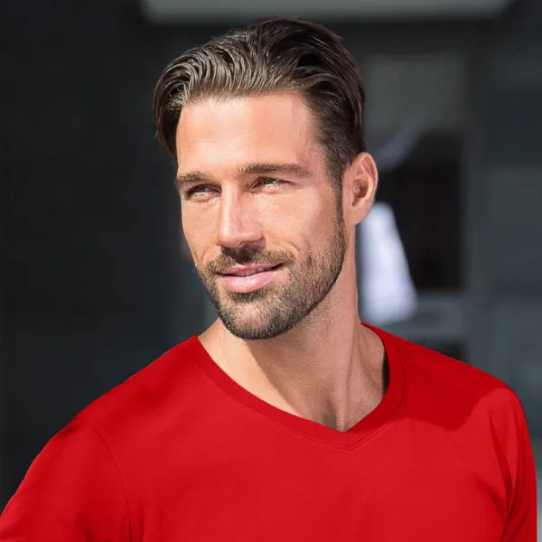 Pánske priliehavé tričko - Výstrih do V