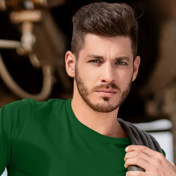 Odolné pánske tričko hrubšie - Klasický okrúhly výstrih