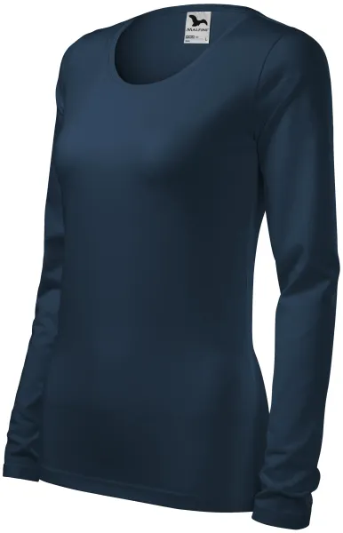 Dámske tričko priliehavé s dlhým rukávom - Pohodlné bavlnené dámske tričko