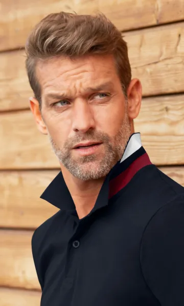 Pánska polokošeľa s golierom hore - Zapínanie na 2 gombíky