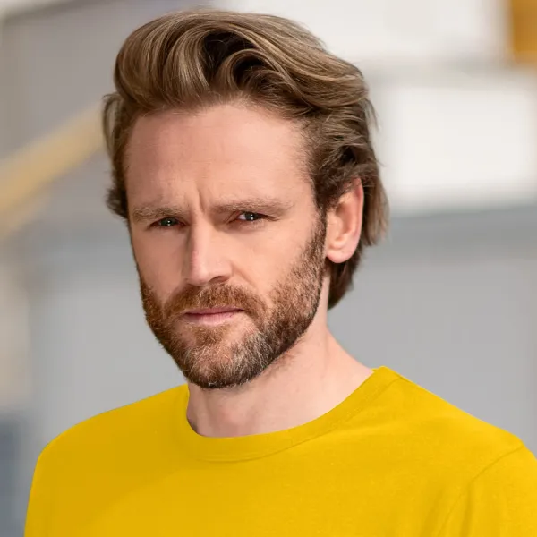 Odolné pánske tričko s dlhým rukávom - Klasický okrúhly výstrih