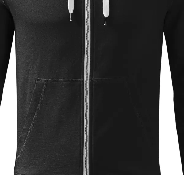 Pánska mikina kontrastná, s kapucňou - Voľný strih s bočnými švami