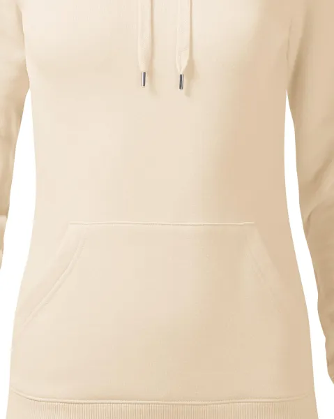 Dámska mikina bez zipsu s kapucňou - Zúžený strih s bočnými švami