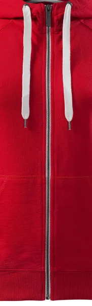 Dámska mikina kontrastná, s kapucňou - Biely kontrastný zips