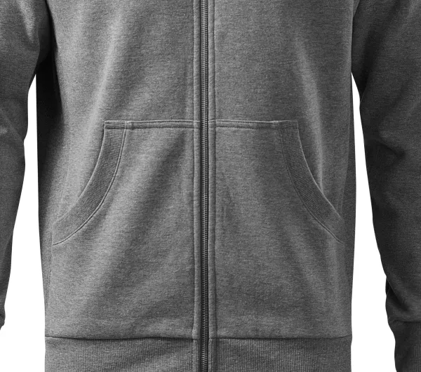 Pánska mikina jednoduchá bez kapucne - Voľný strih s bočnými švami