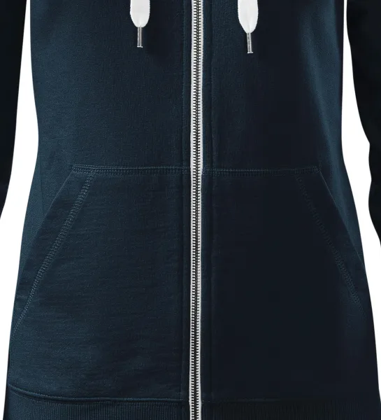 Dámska mikina kontrastná, s kapucňou - Zúžený strih s bočnými švami