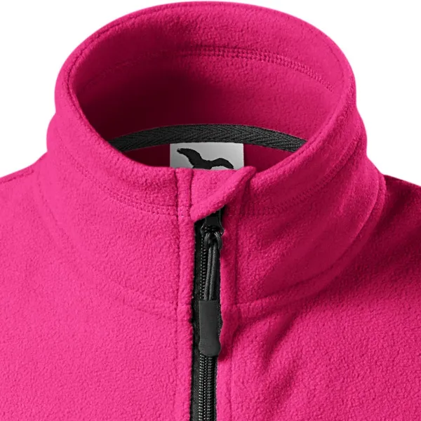 Fleecová vesta kontrastná - Zapínanie na zips až ku brade