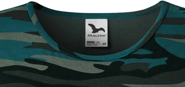 Dámske maskáčové tričko - Klasický okrúhly výstrih