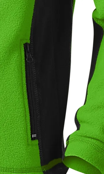 Detská fleecová bunda kontrastná - Praktické vrecká so zipsom