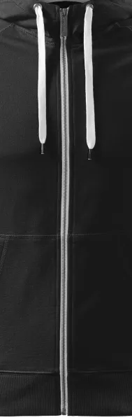 Pánska mikina kontrastná, s kapucňou - Biely kontrastný zips