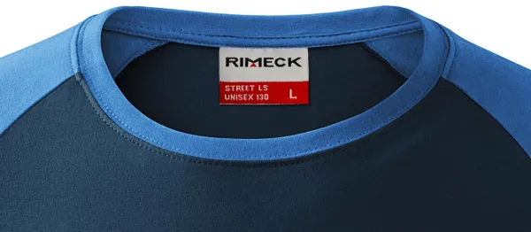 Pánske tričko s dlhým rukávom, kontrastné - Klasický okrúhly výstrih