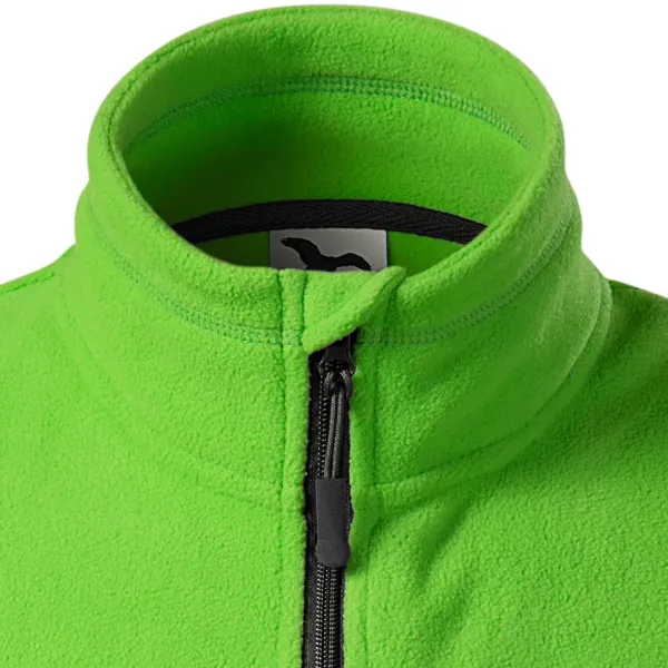 Fleecová vesta kontrastná - Zapínanie na zips až ku brade