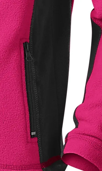 Detská fleecová bunda kontrastná - Praktické vrecká so zipsom