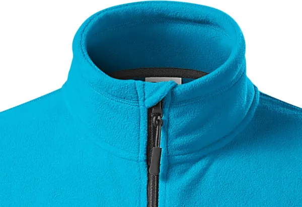 Pánska fleecová bunda kontrastná - Zapínanie na zips až ku brade