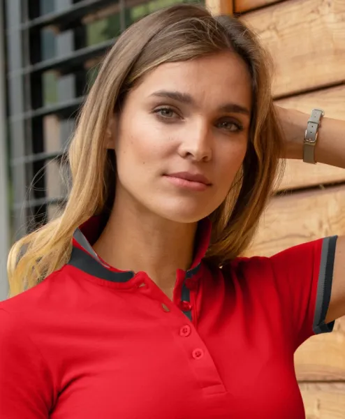 Dámska polokošeľa s golierom hore - Zapínanie na 4 gombíky