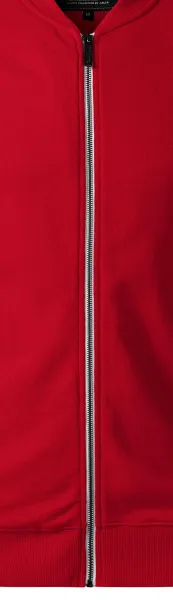 Pánska mikina so skrytými vreckami - Biely kovový zips