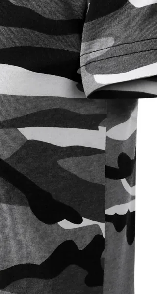 Detské tričko maskáčové - Strih s bočnými švami