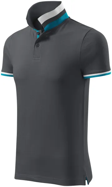 Pánska polokošeľa s golierom hore - Pánska polokošeľa s kontrastným pruhovaným golierom