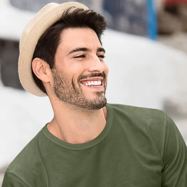 Pánske tričko s dlhým rukávom - Klasický okrúhly výstrih