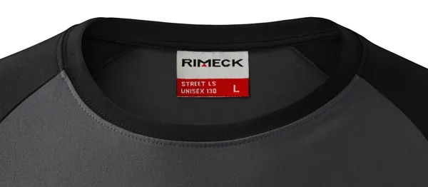 Pánske tričko s dlhým rukávom, kontrastné - Klasický okrúhly výstrih