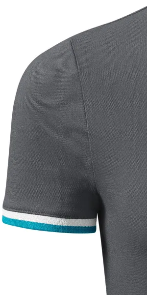 Pánska polokošeľa s golierom hore - Krátke rukávy s kontrastnými pruhmi