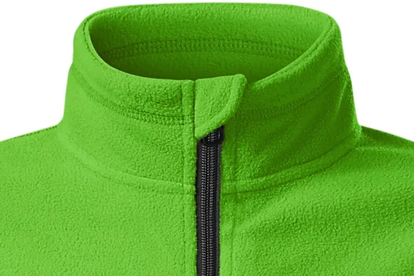 Detská fleecová bunda kontrastná - Zapínanie na zips až ku brade