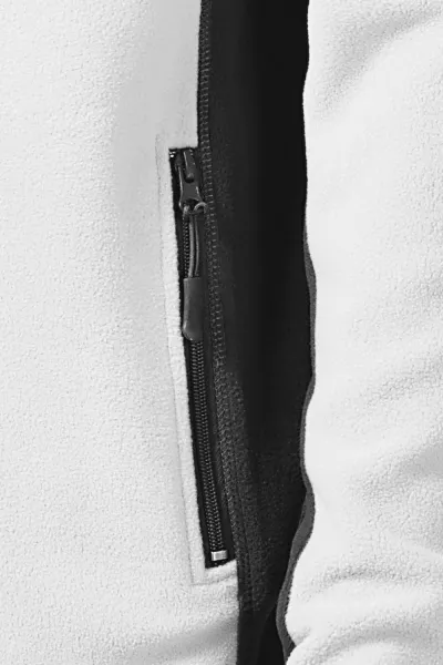 Pánska fleecová bunda kontrastná - Praktické vrecká so zipsom