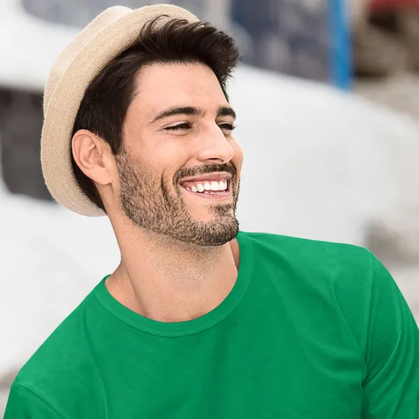 Pánske tričko s dlhým rukávom - Klasický okrúhly výstrih