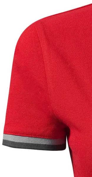 Dámska polokošeľa s golierom hore - Krátke rukávy s kontrastnými pruhmi