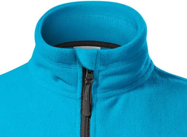 Dámska fleecová bunda kontrastná - Zapínanie na zips až ku brade