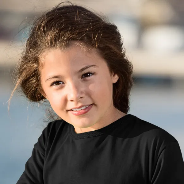 Detské tričko s dlhým rukávom - Klasický okrúhly výstrih