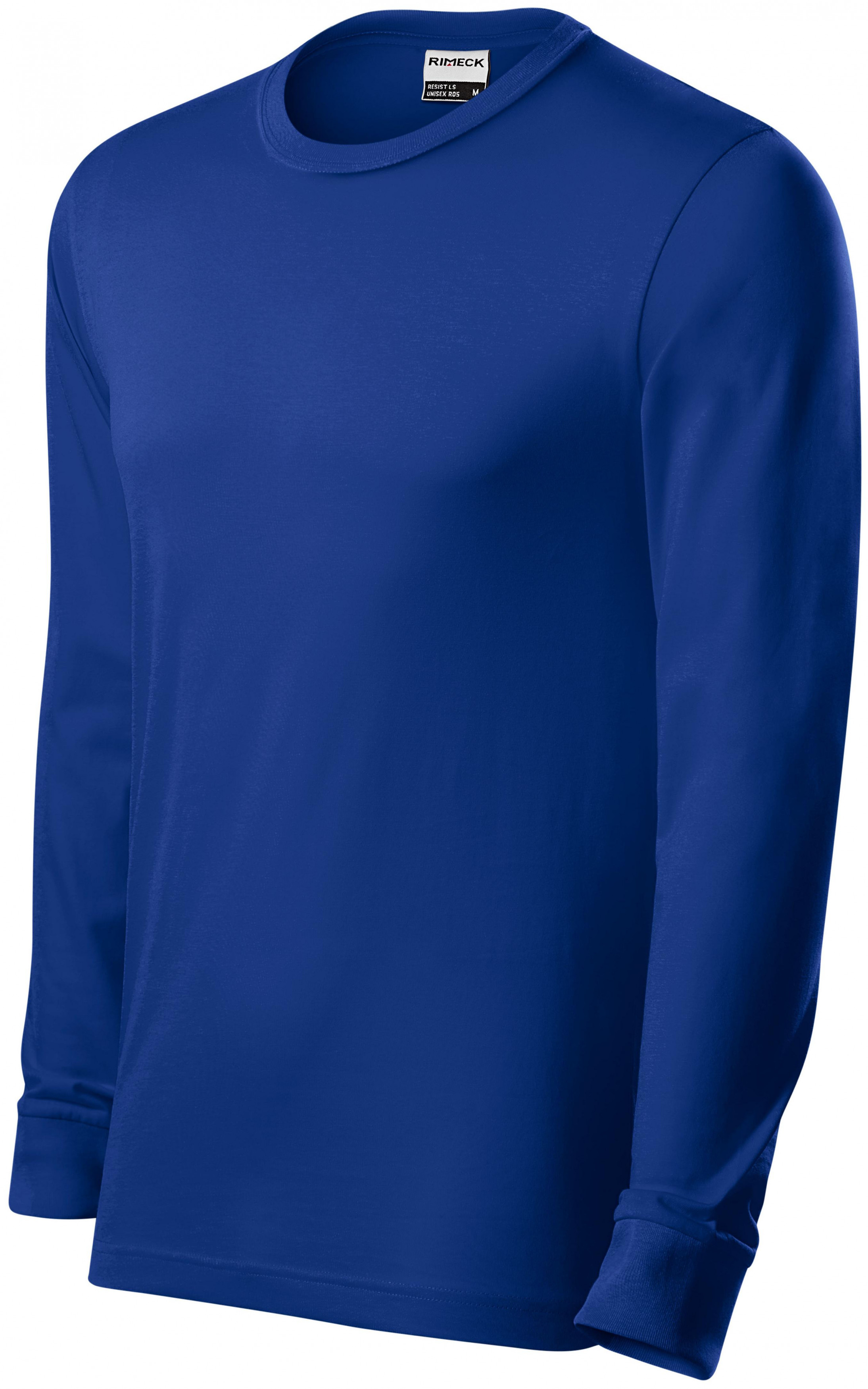 Odolné pánske tričko s dlhým rukávom, kráľovská modrá, XL