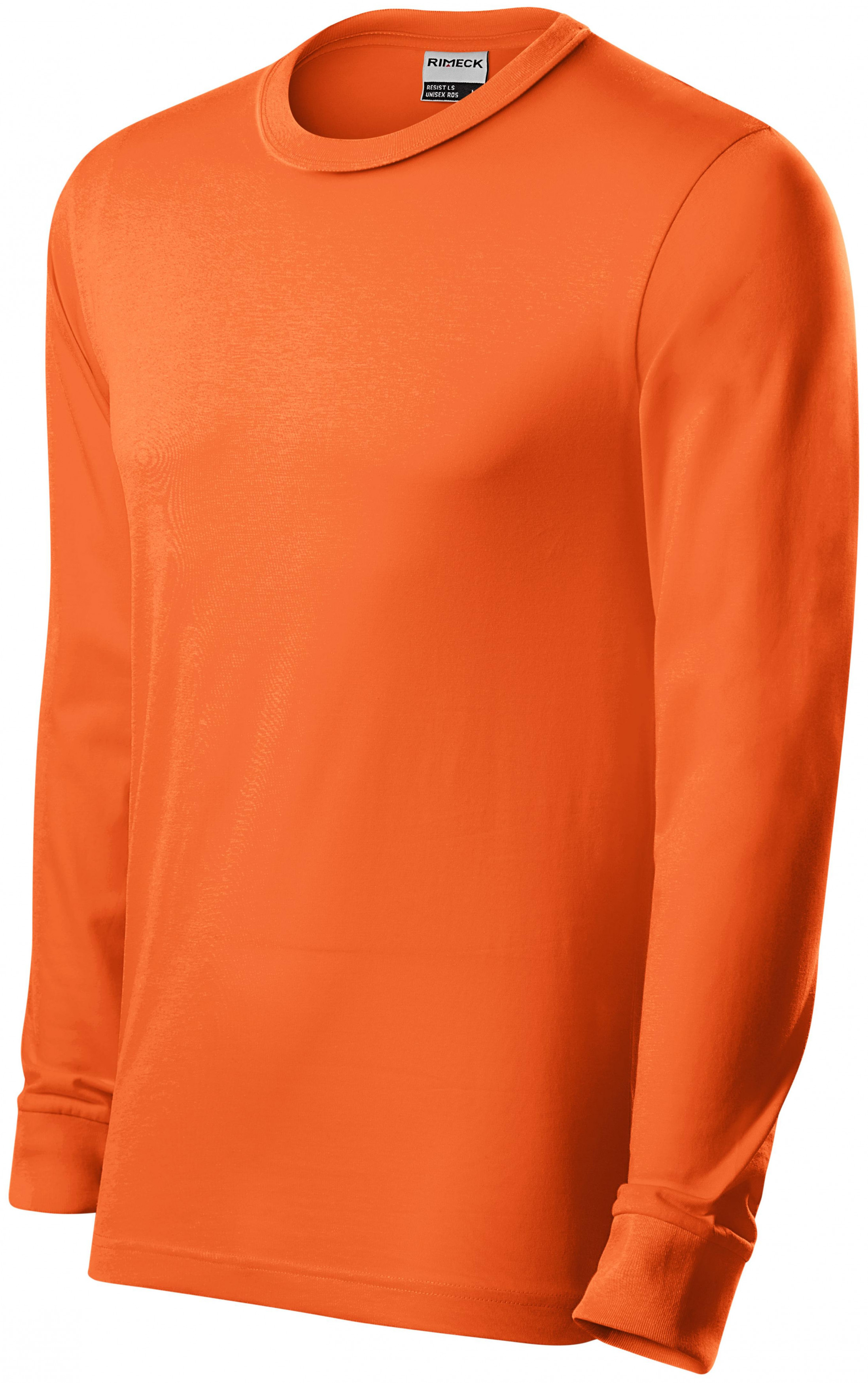 Odolné pánske tričko s dlhým rukávom, oranžová, 2XL