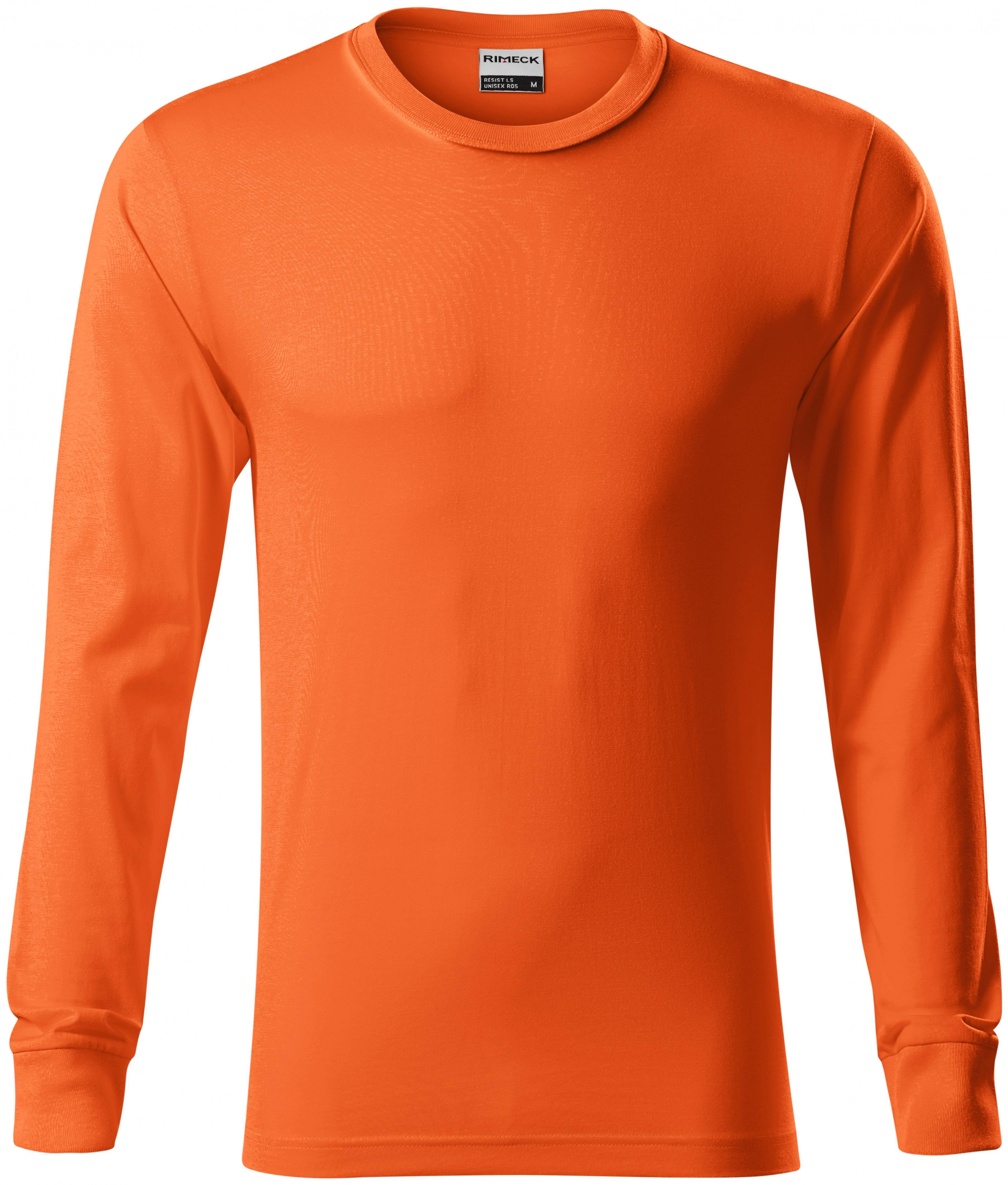 Odolné pánske tričko s dlhým rukávom, oranžová, 3XL