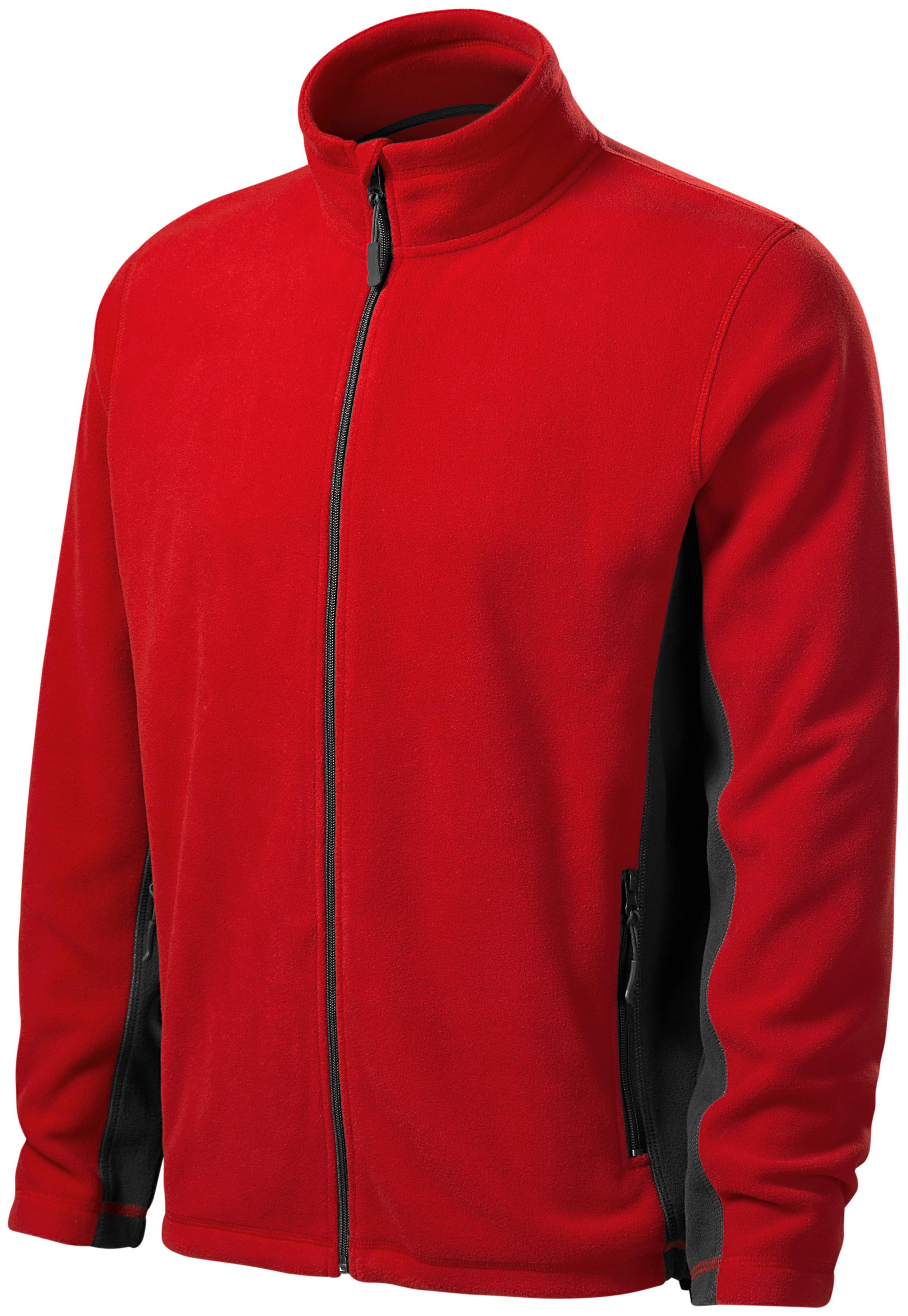 Pánska fleecová bunda kontrastná, červená, M