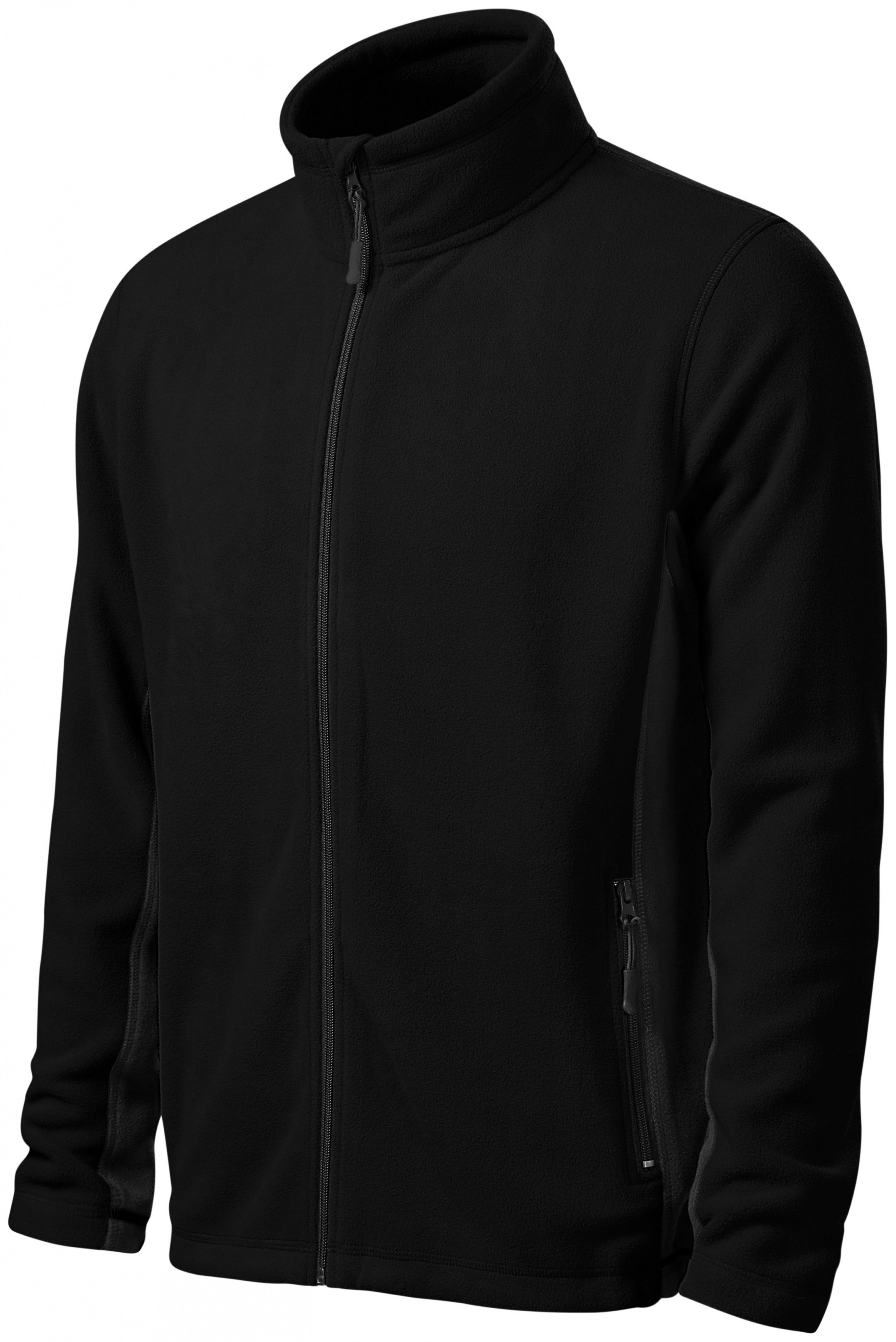 Pánska fleecová bunda kontrastná, čierna, 2XL