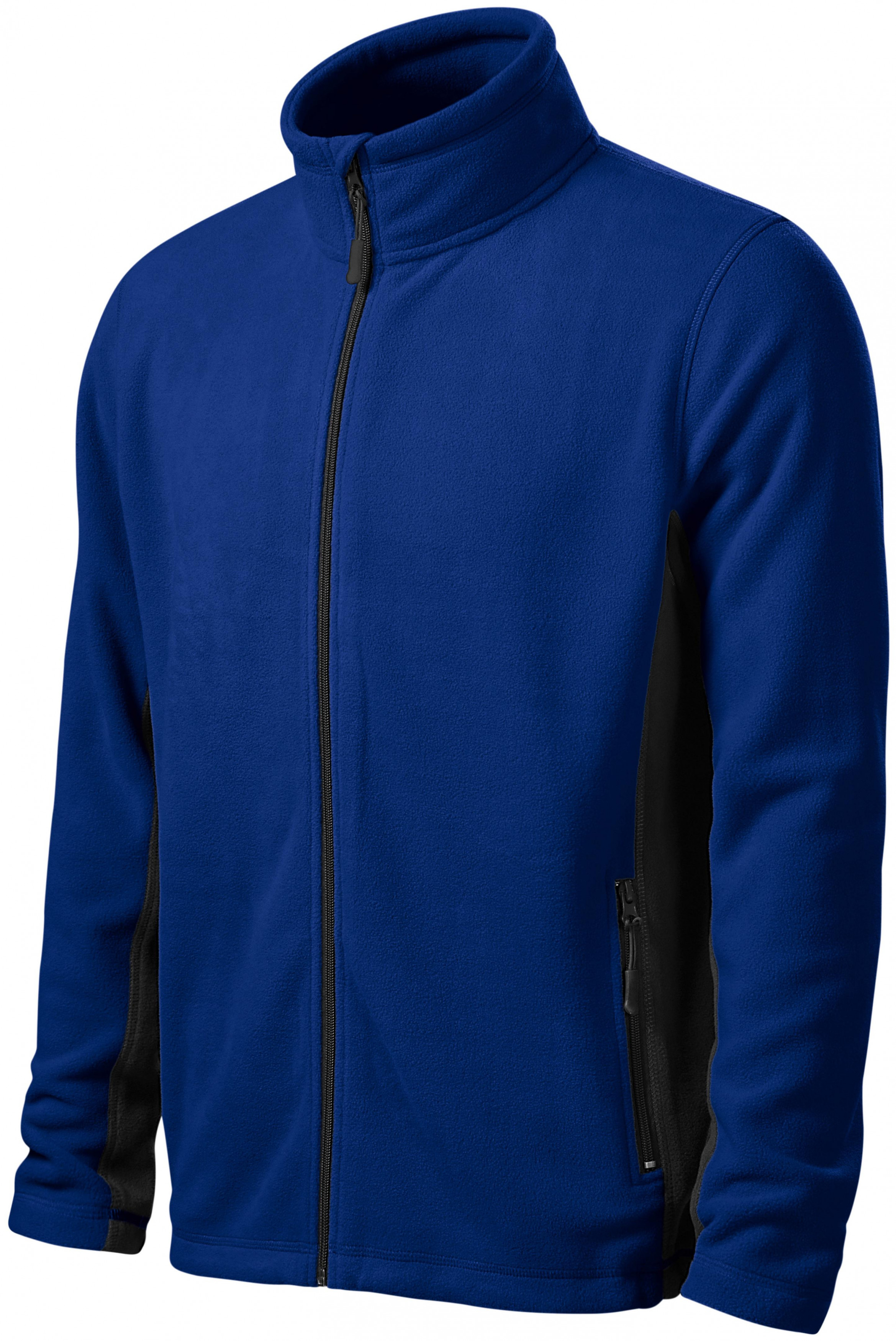Pánska fleecová bunda kontrastná, kráľovská modrá, XL