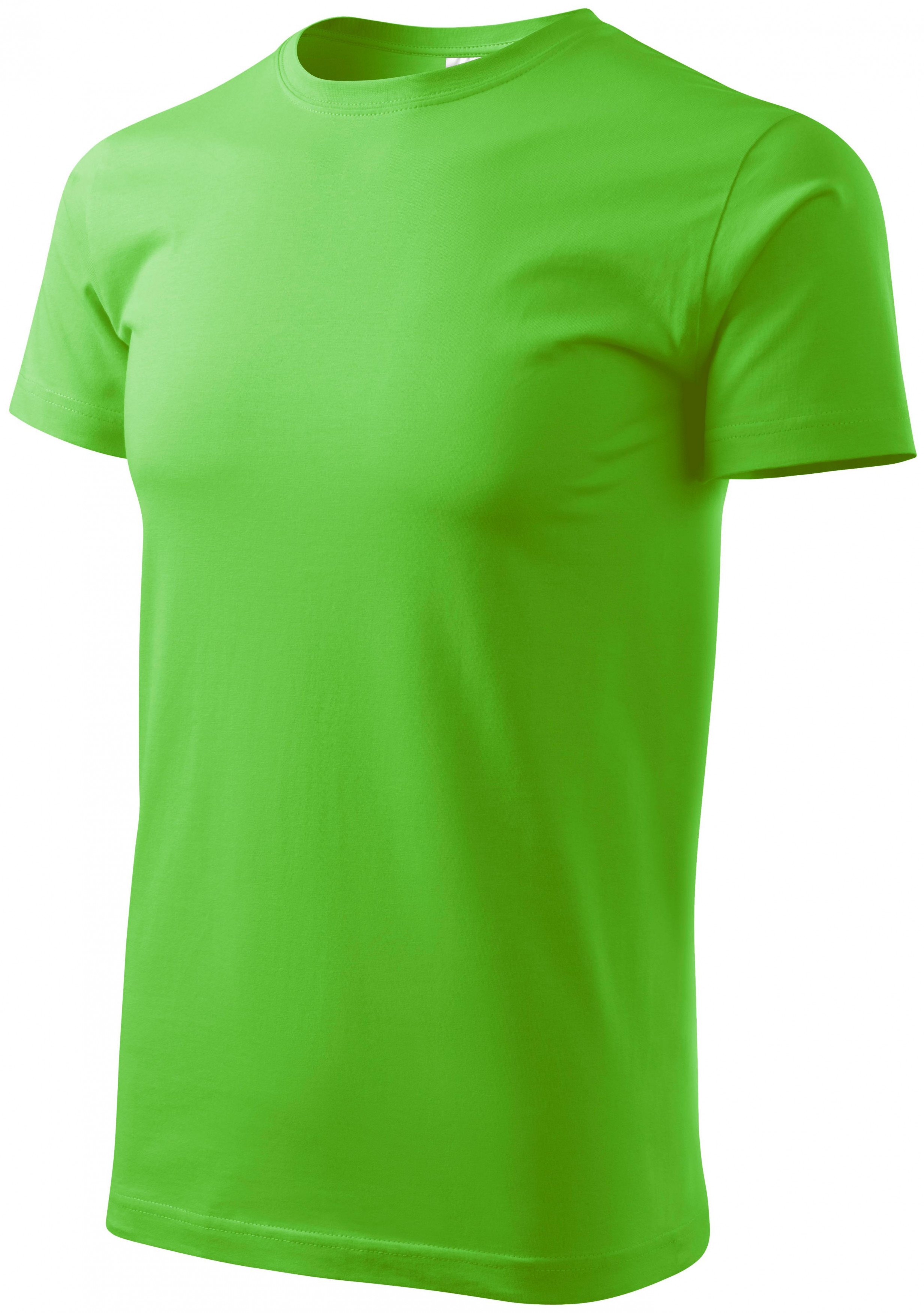 Pánske tričko jednoduché, jablkovo zelená, 4XL