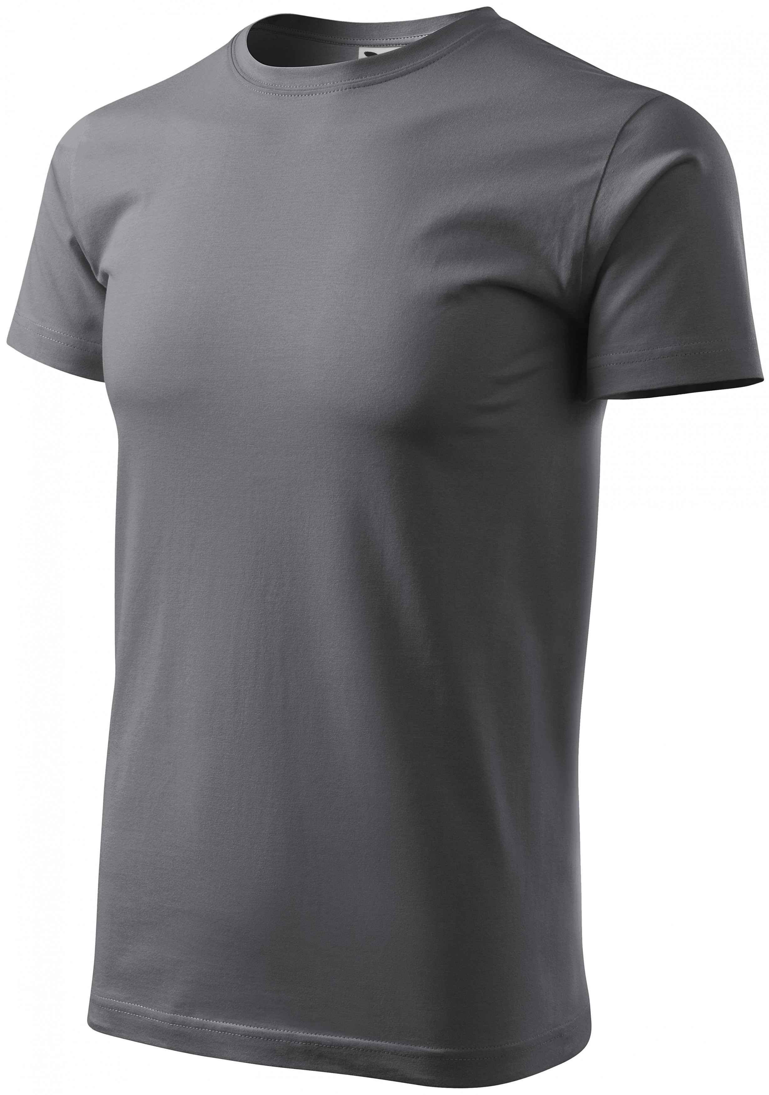 Pánske tričko jednoduché, oceľovo sivá, 4XL