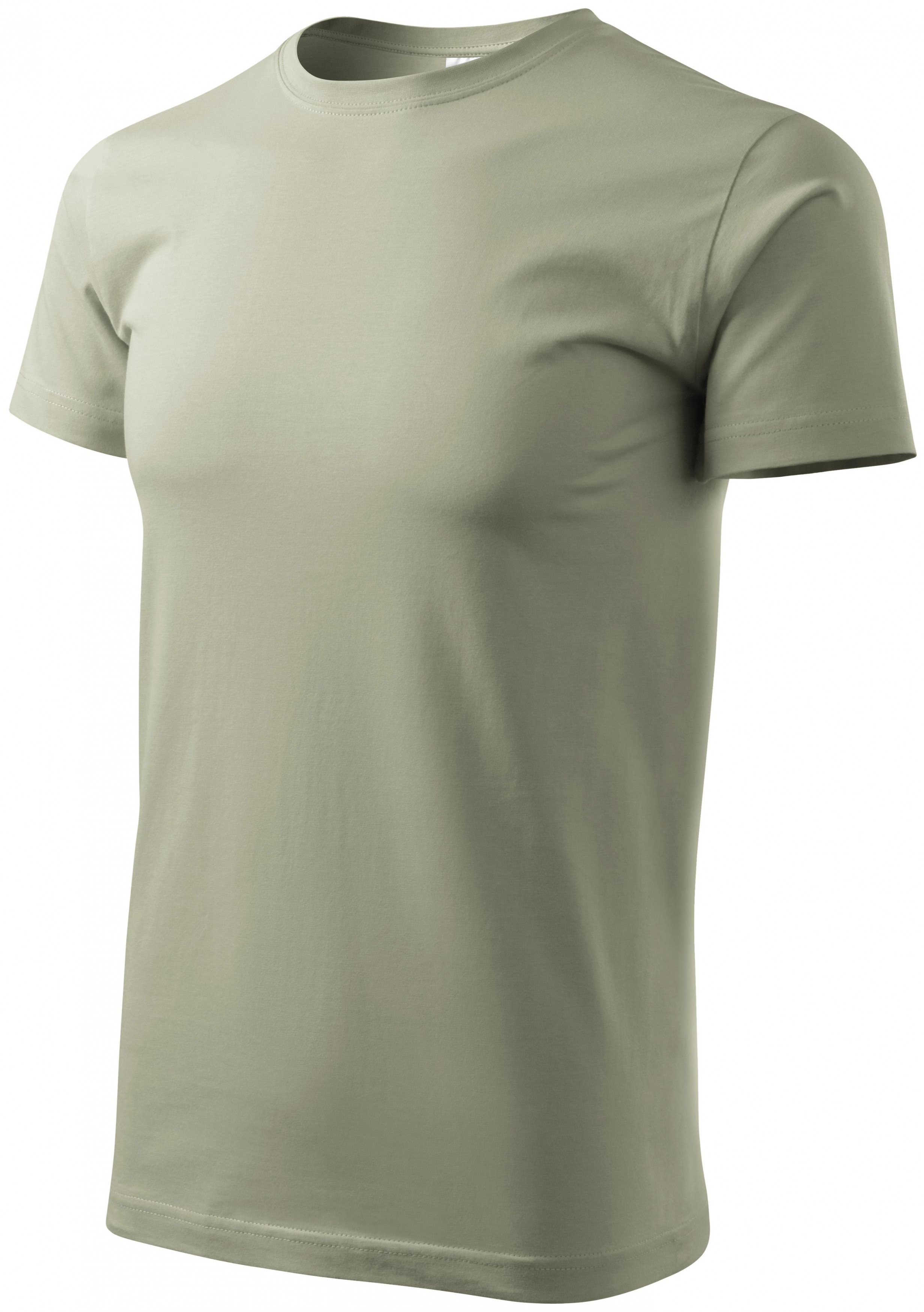 Pánske tričko jednoduché, svetlá khaki, S
