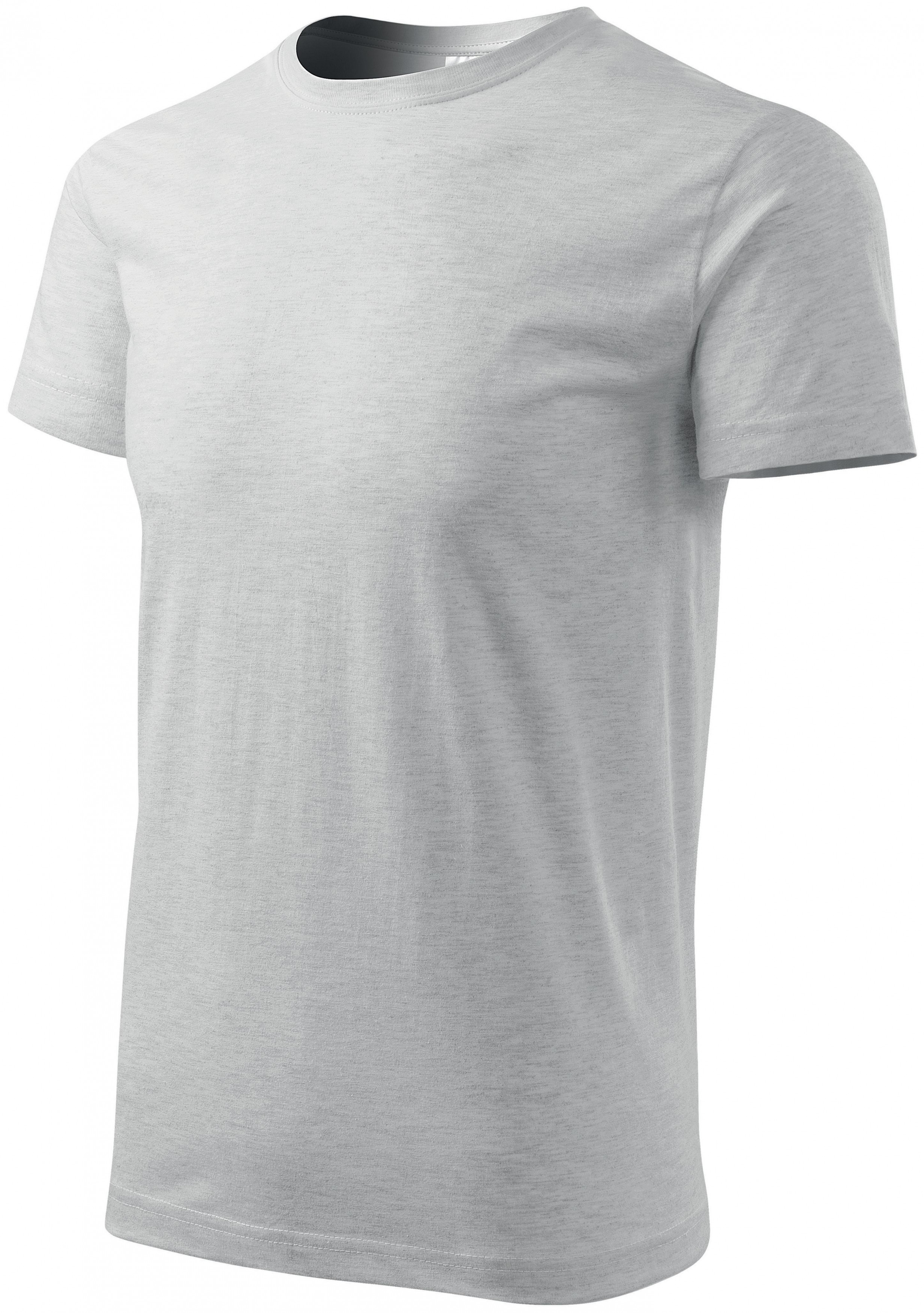 Pánske tričko jednoduché, svetlosivý melír, 3XL