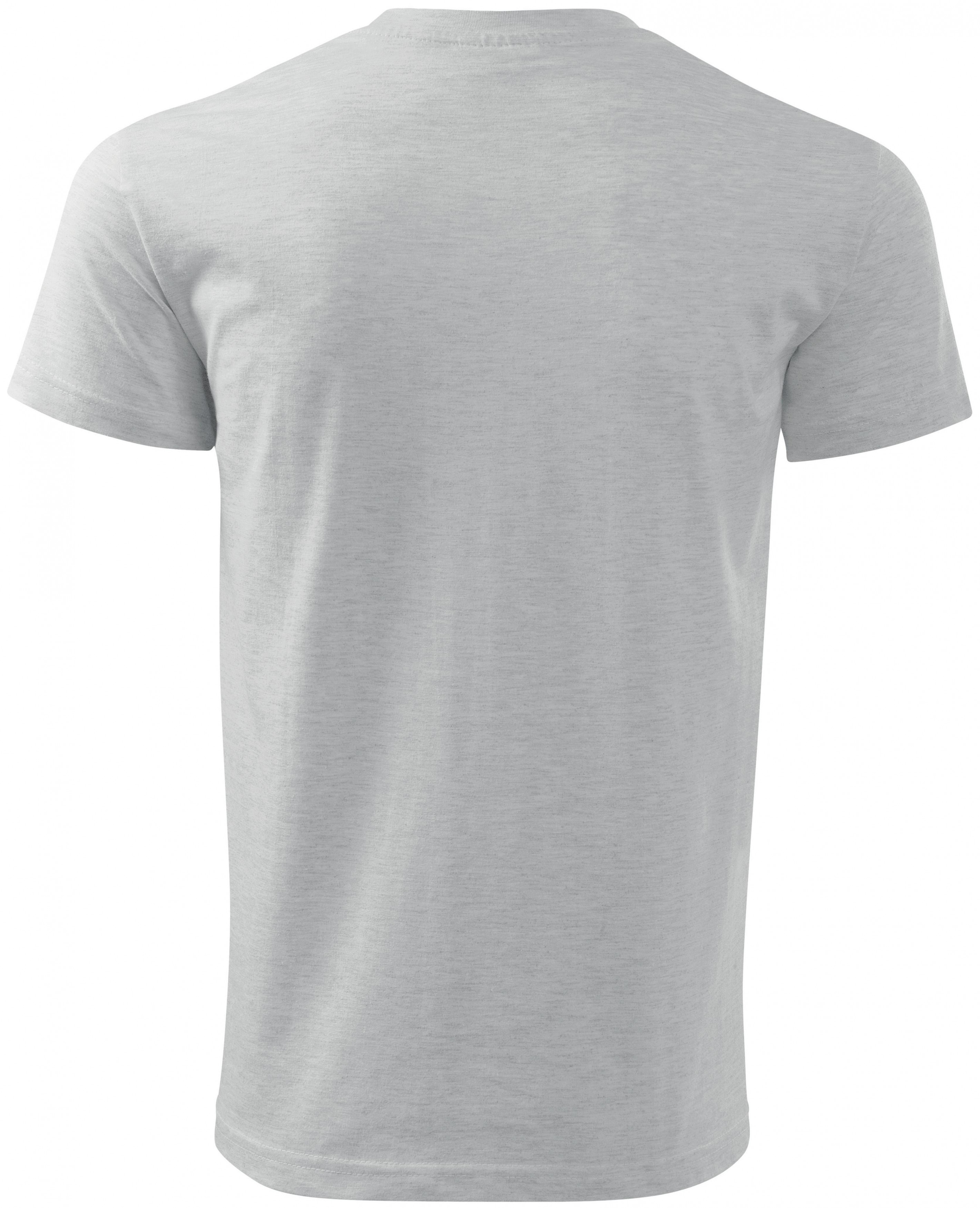 Pánske tričko jednoduché, svetlosivý melír, 4XL